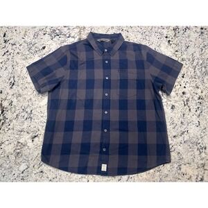 Harley Davidson Shirt Men Size XL Gray Plaid Short Sleeve Button Flannel